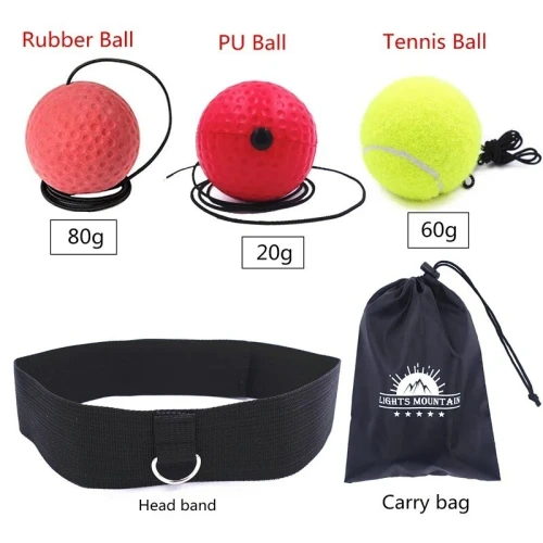 Jeu de 3 balles réflexe avec bandeau réglable