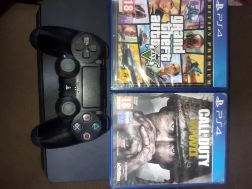 PS4 slim 1tb + DVD GTA v+ call of duty WWI