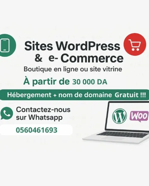 Site e-commerce WordPress / WooCommerce + hosting et formation gratuite