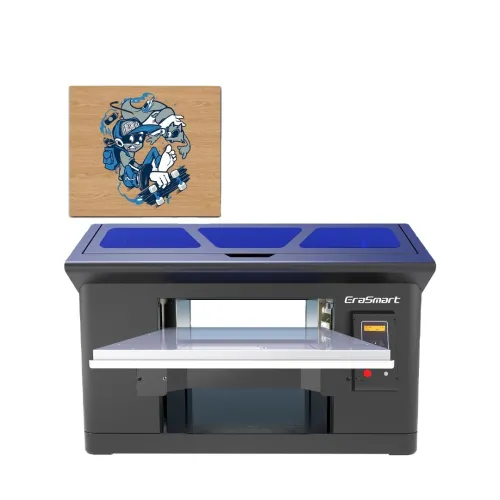 UV ERASMART Imprimante Printer UV à plat A3+(35/45 CM)+ DTF (autocollant de transfert) +rotative 360