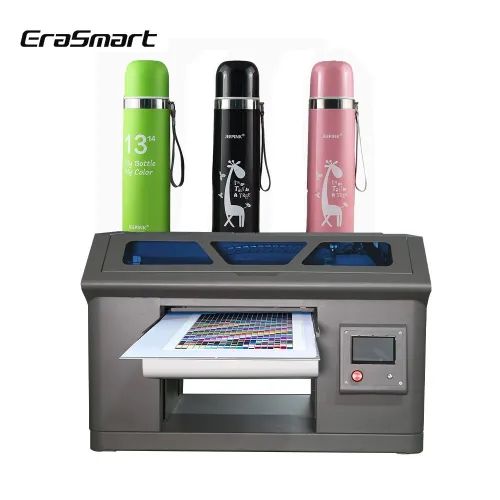 UV ERASMART Imprimante Printer UV à plat A3+(35/45 CM)+ DTF (autocollant de transfert) +rotative 360