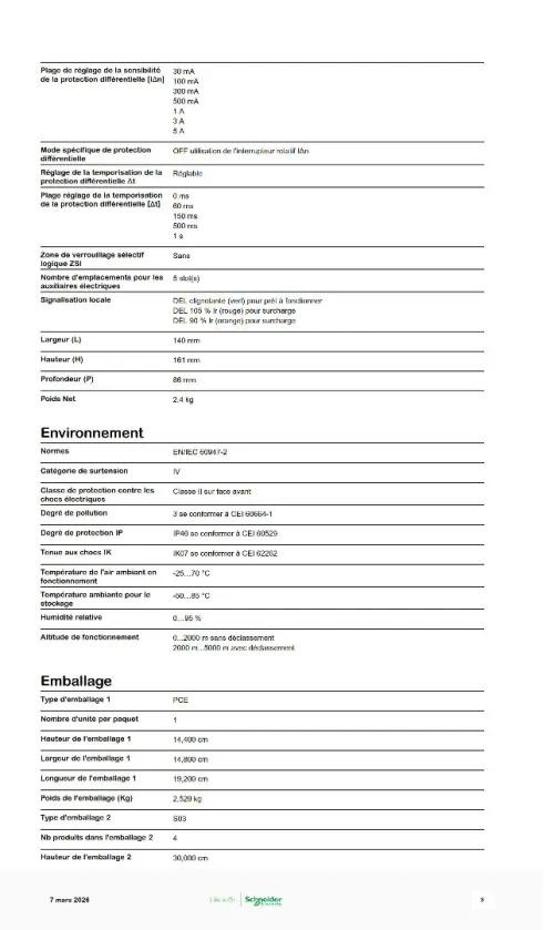 Disjoncteur différentiel Schneider Electric NSX100F MicroLogic 4.2AB 100A