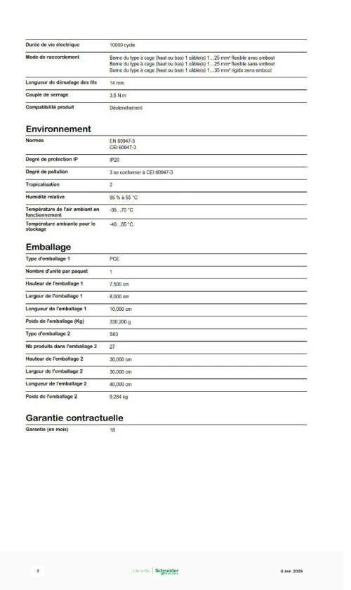 interrupteur-sectionneur Schneider Electric Acti9 iSW NA - 3P+N - 100A 415VCA  A9S70790