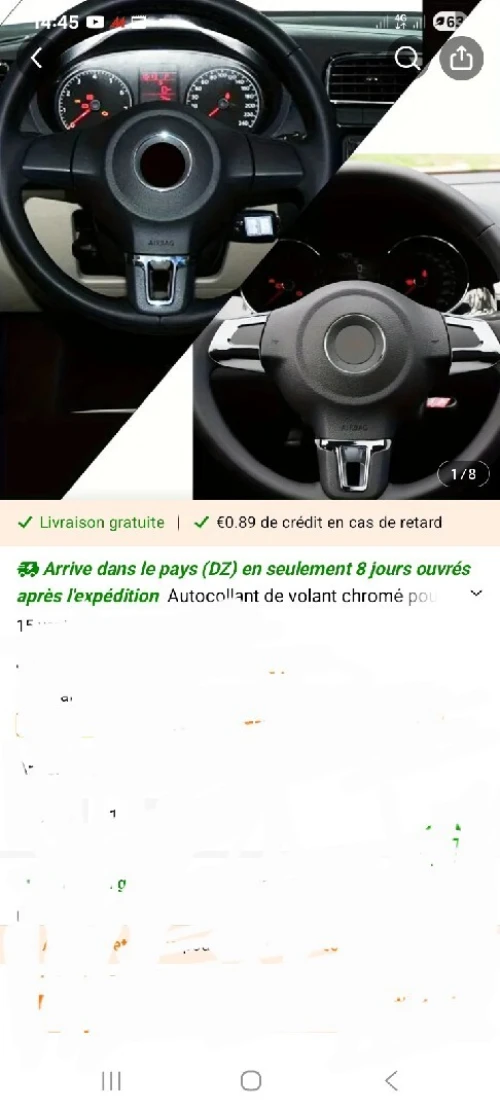 Chromé volant golf6
