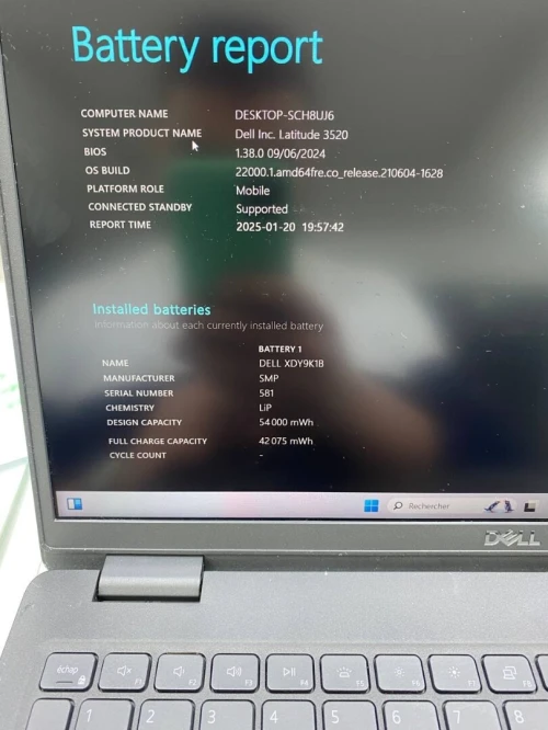 DELL LATITUDE  3520 I5-11TH 15.6'' 16RAM 256SSD INTEL IRIS XE  GRAPHICS BATTERIE 4HEURES