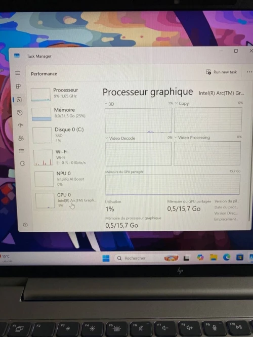 HP ELITEBOOK 640 G11 ULTRA 7 155H 14'' 32RAM 1TB SSD  INTEL R GRAPHICS BATTERIE CYCLE 8