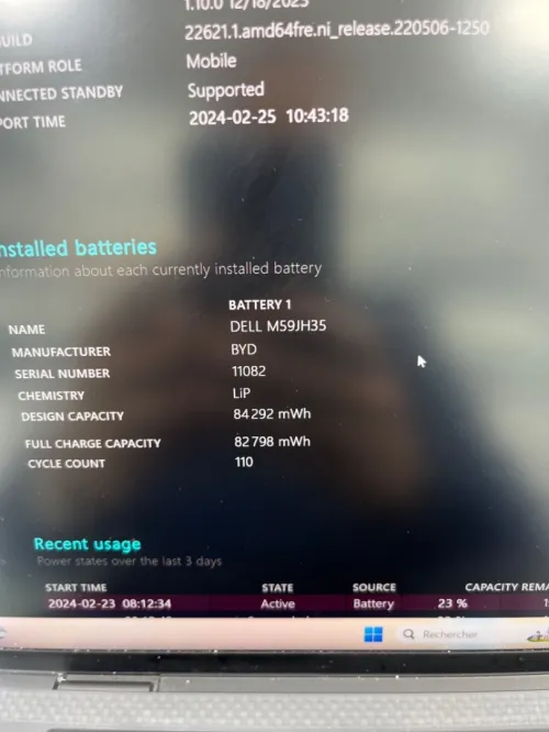 DELL XPS 9530 I7-13TH 15.6'' 16RAM 1TBSSD ARC A370M 08GB DEDIEE  BATTERIE  98% PRODUIT NEUF 