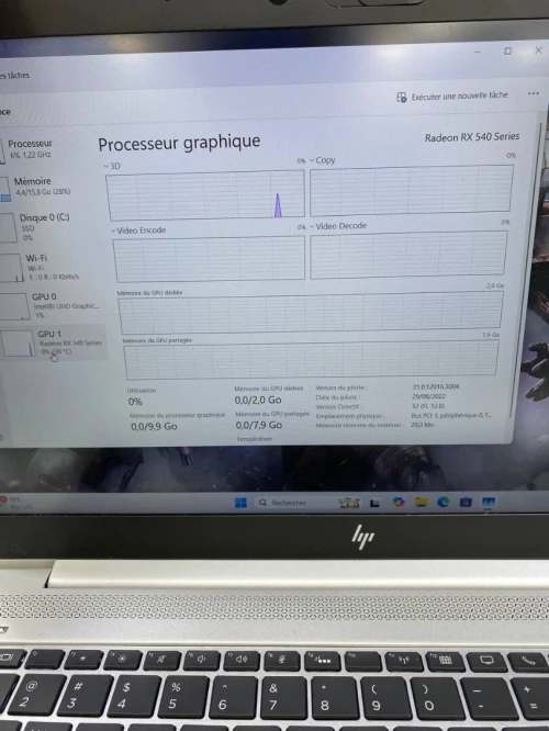 HP ELITEBOOK 850 G5  I7-08TH 16RAM 512SSD Radeon RX 540 Series 02 GB DÉDIÉE  BATTERIE +3 HEURES