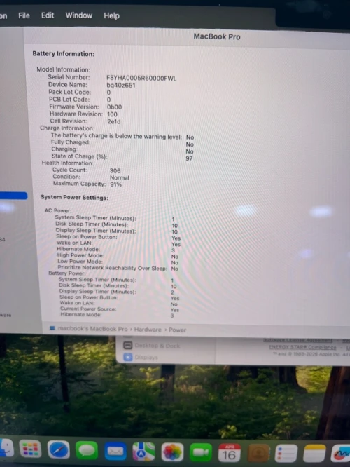 MACBOOK PRO 2024 M4 PRO 14'' 24RAM 512 SSD BATTERIE 91% BON ETAT  GARANTIE 06 MOIS LIBÉRÉ OFFICIEL