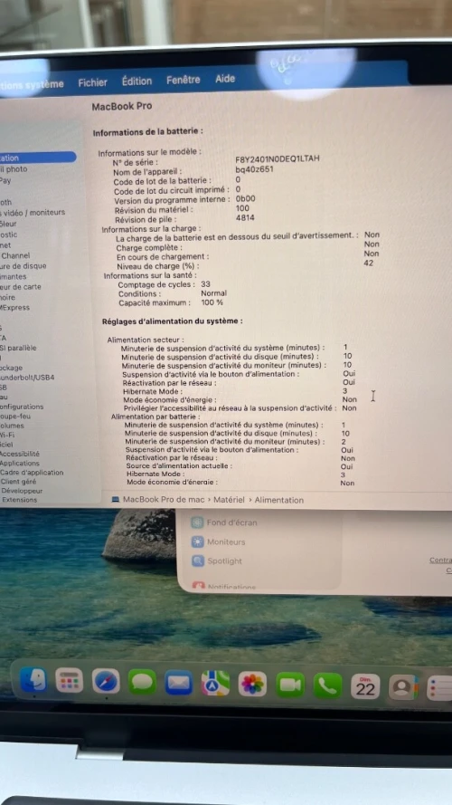 MACBOOK PRO 2021 M1 PRO 14'' 32RAM 512 SSD BATTERIE 100%