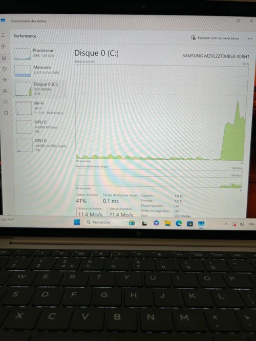 HP ELITEBOOK 1040 G11 Ultra 7 165H 32RAM 2 TB SSD 14'' FHD+ INTEL ARC  GRAPHICS BATTERIE 98% CYCLE 34 EXCELLENT ETAT 20/20 GARANTIE 06 MOIS  A2-4
