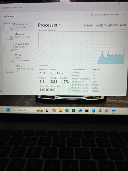 DELL LATITUDE 5430 I5-12TH 16RAM 256 SSD 14'' FHD IRIS XE GRAPHIC  TRES BON ETAT GARANTIE 06 MOIS