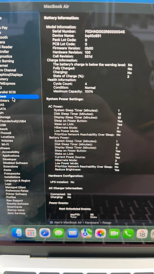 MACBOOK AIR  2025 M4 13.6'' 16RAM 256 SSD BATTERIE 100% CYCLE  4 ÉTAT NEUF GARANTIE 06 MOIS A6-4