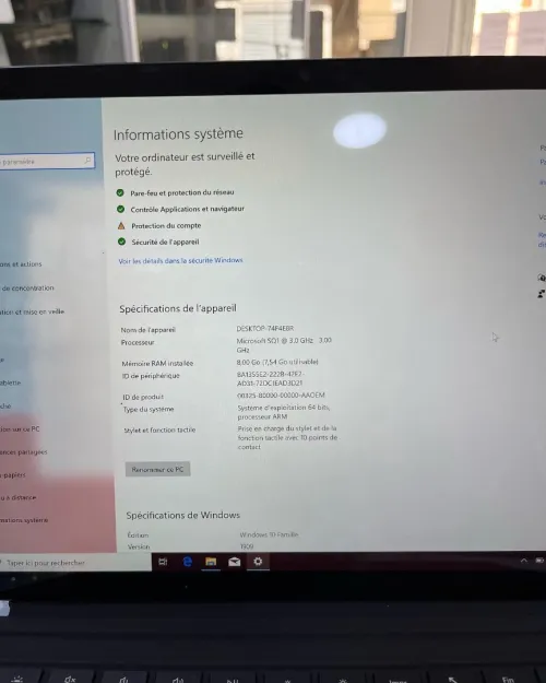 SURFACE  PRO X SQ1 08RAM 128SSD