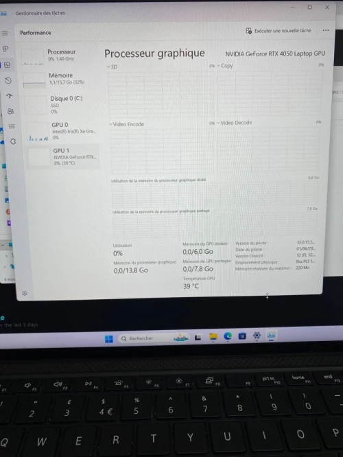 DELL XPS 9530 15.6'' I7-13TH  16RAM 512SSD  RTX 4050 06GB DÉDIÉE BATTERIE  7HEURES