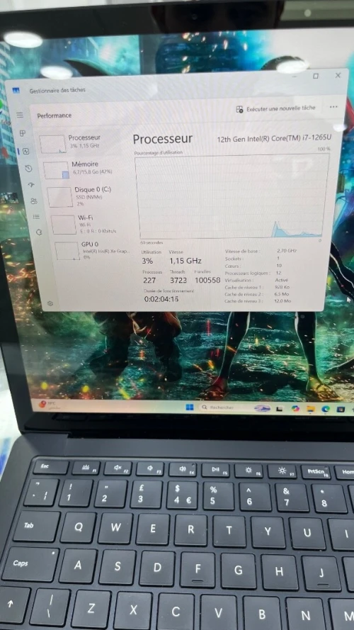 SURFACE LAPTOP 5 ÉCRAN 2K TACTILE I7-12TH 16RAM 256 SSD INTEL IRIS XE  BATTERIE 5 HEURES