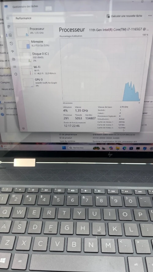 HP SPECTRE  I7-1185G7 15.6'' TACTILE 16RAM 512SSD IRIS XE  BATTERIE + 5 HEURES EXCELLENT ETAT A2-2
