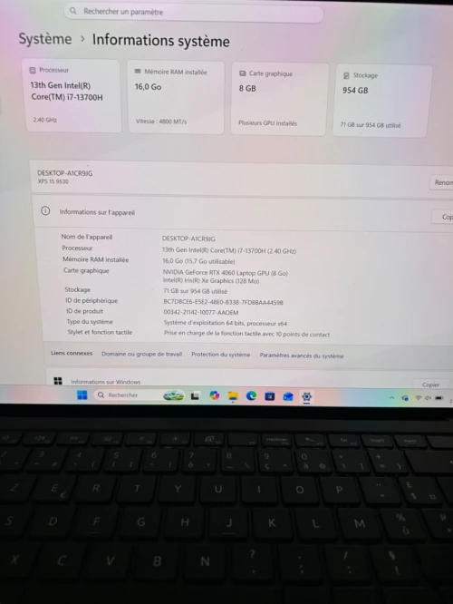 DELL XPS 9530 i7-13700H RTX 4060 08GB 1TB SSD 16RAM DDR5 15.6'' TACTILE 4K BATTERIE 100% NEUF ACTIVÉ SEULEMENT  GARANTIE 06 MOIS
