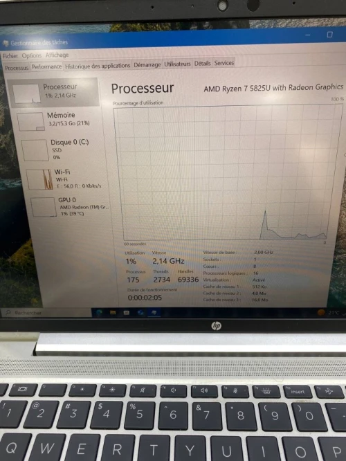HP PROBOOK 445 G9 AMD Ryzen 7 PRO 5825U 16RAM 512SSD AMD RADEON  BATTERIE +3HEURES