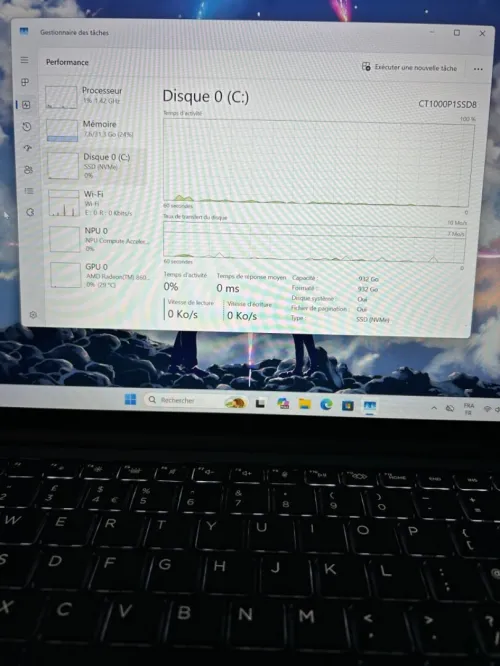 HP ZBOOK 8 Glak AMD Ryzen Al 7 PRO 350 w  14'' TACTILE FHD+ 32RAM 1TB SSD Radeon 860M GRAPHICS BATTERIE 100% CYCLE 7  ETAT NEUF  GARANTIE 06 MOIS A1-3