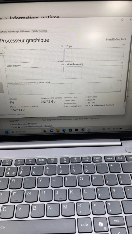 LENOVO THINKBOOK G7  Ultra 7 155H 16RAM 512 SSD INTEL R BATTERIE 99%  ETAT NEUF GARANTIE 06 MOIS