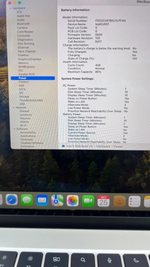 MACBOOK AIR 2023 M2 15'' 16RAM 1TB SSD CYCLE 458 BATTERIE 86% TRÉS BON ETAT 