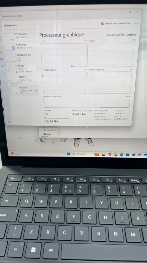 SURFACE LAPTOP 6 FOR BUSINESS BLACK EDITION  Ultra 7 165H  16RAM 512 SSD INTEL ARC GRAPHICS BATTERIE 5 HEURES