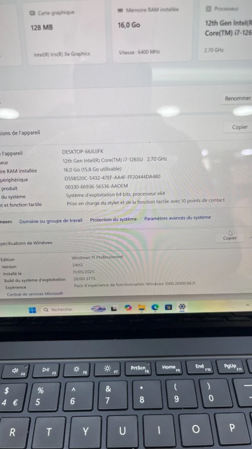 SURFACE LAPTOP 5 ÉCRAN 2K TACTILE I7-12TH 16RAM 256 SSD INTEL IRIS XE  BATTERIE 5 HEURES