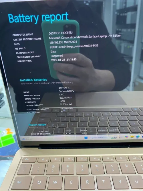 SURFACE LAPTOP 7 Snapdragon(R) X 10-core  13.8 3K 16RAM 512SSD BATTERIE 100% 