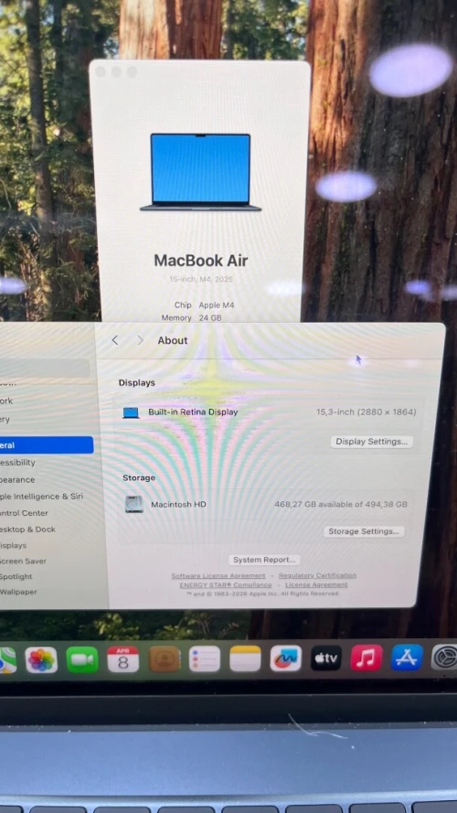 MACBOOK AIR  2025 M4 15'' 24RAM 512 SSD BATTERIE 100% CYCLE  08 ÉTAT NEUF GARANTIE 06 MOIS A2-5