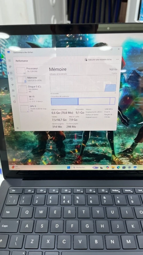 SURFACE LAPTOP 5 ÉCRAN 2K TACTILE I7-12TH 16RAM 256 SSD INTEL IRIS XE  BATTERIE 5 HEURES