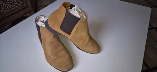 Bottines en Cuir pour Homme Marron Zara Taille 39, Portées Une Seule Fois