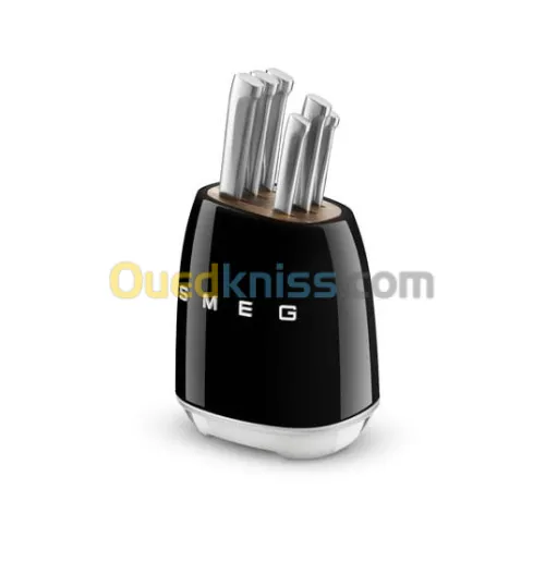 BLOC COUTEAUX SMEG 6PCS NOIR KBSF02BL