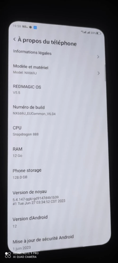 REDMAGIC 6S POWERED BY NUBIA   12RAM/128GB/ 165Hz REDMAGIC 6S