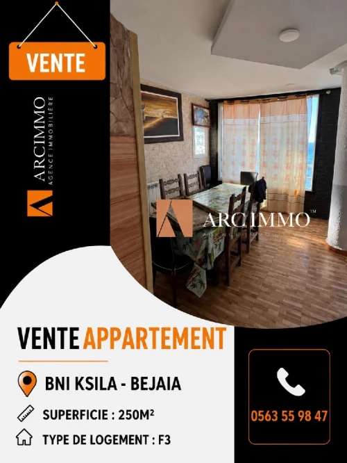 Vente Villa Appartement F3 Béjaïa Bejaia