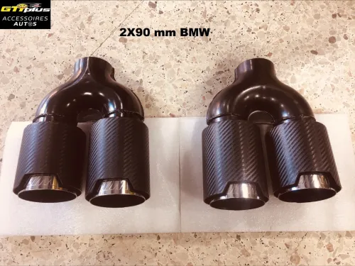 Double sortie échapement carbone Akrapovic 2X90 mm BMW Inox