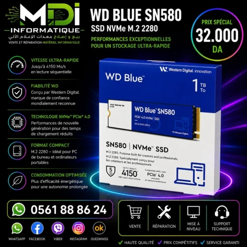 WD Blue SN580 NVMe SSD 1TB