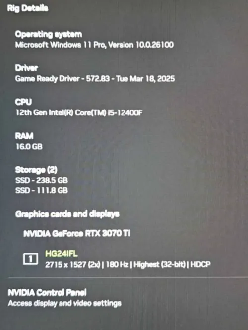 Pc gamer RTX 3070TI 