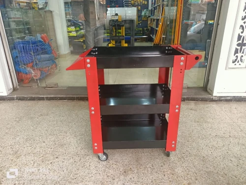 Chariot Mécanicien professionnel à  3 plateaux avec porte outils 