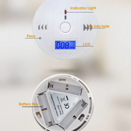 Alarme de monoxyde de carbone avec écran LCD - جهاز إنذار أول أكسيد الكربون 