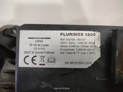 Pompe alimentaire 1200 W