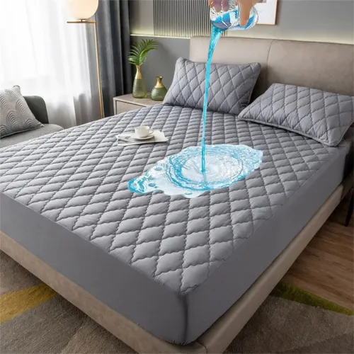 Ensemble 3Pcs Couvre-lit imperméable 2 Places Avec 2 Couvre Oreillers épais