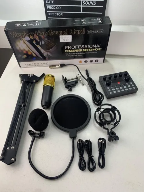 Kit de Microphone à Condensateur BM800 avec Carte son V8s