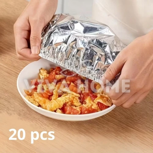 Lot 20 Pcs Couvre-Plats en Aluminium Réutilisable - Protection, Fraîcheur et Hygiène pour Vos Plats