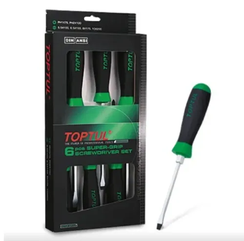 Jeu de 6 tournevis à fente et Phillips Super-Grip (acier hexagonal et tournevis) GAAE0608