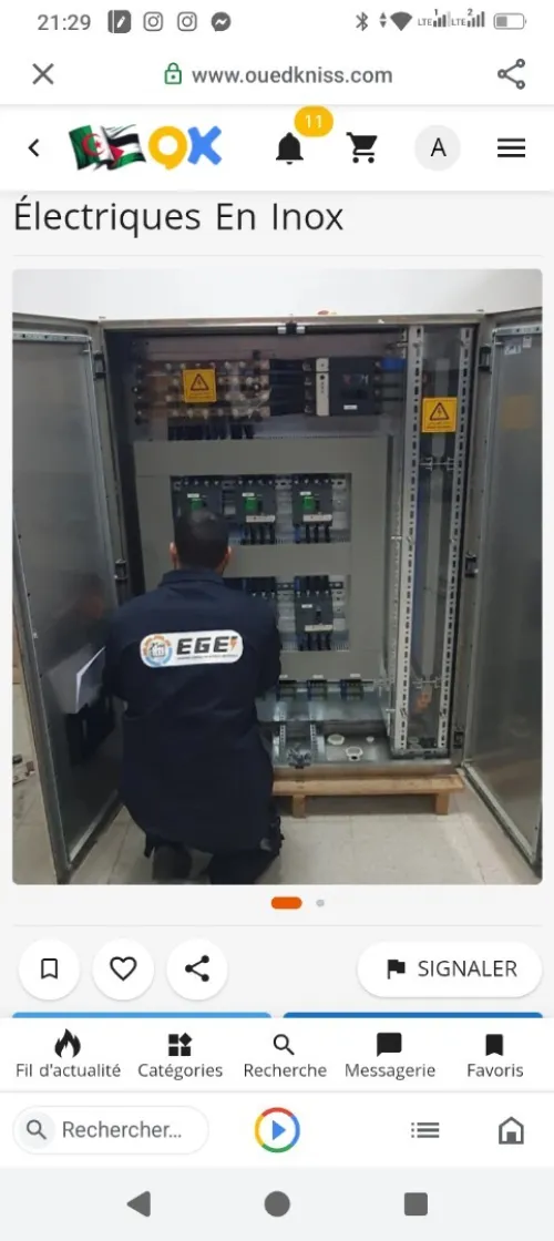 Installation des armoires électriques et cablage et électricité