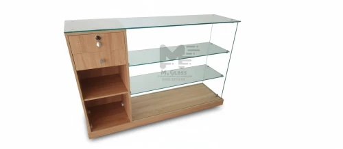 Comptoir et vitrine d'exposition en verre