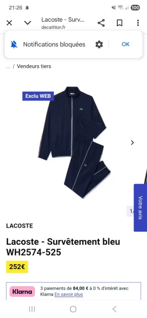 Surevetement lacoste