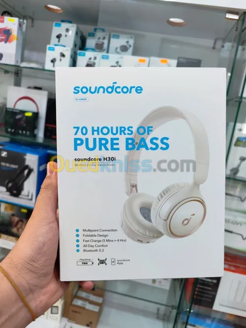 SOUNDCORE H30I Casque Bluetooth sans Fil Supra auriculaire- autonomie de 70 Heures, Bluetooth