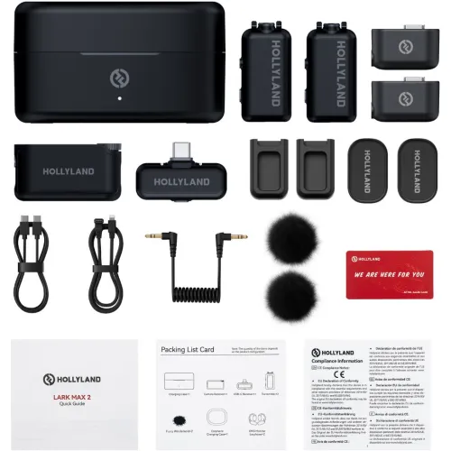Microphone HOLLYLAND LARK MAX 2  Combo 2-personnes pour caméras et appareils mobiles 